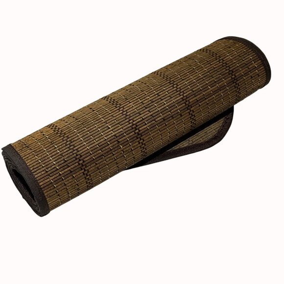 Woven Tan Bamboo Trapezoid Placemats Rustic Farmhouse Kitchen Table Mats - Picture 4 of 13